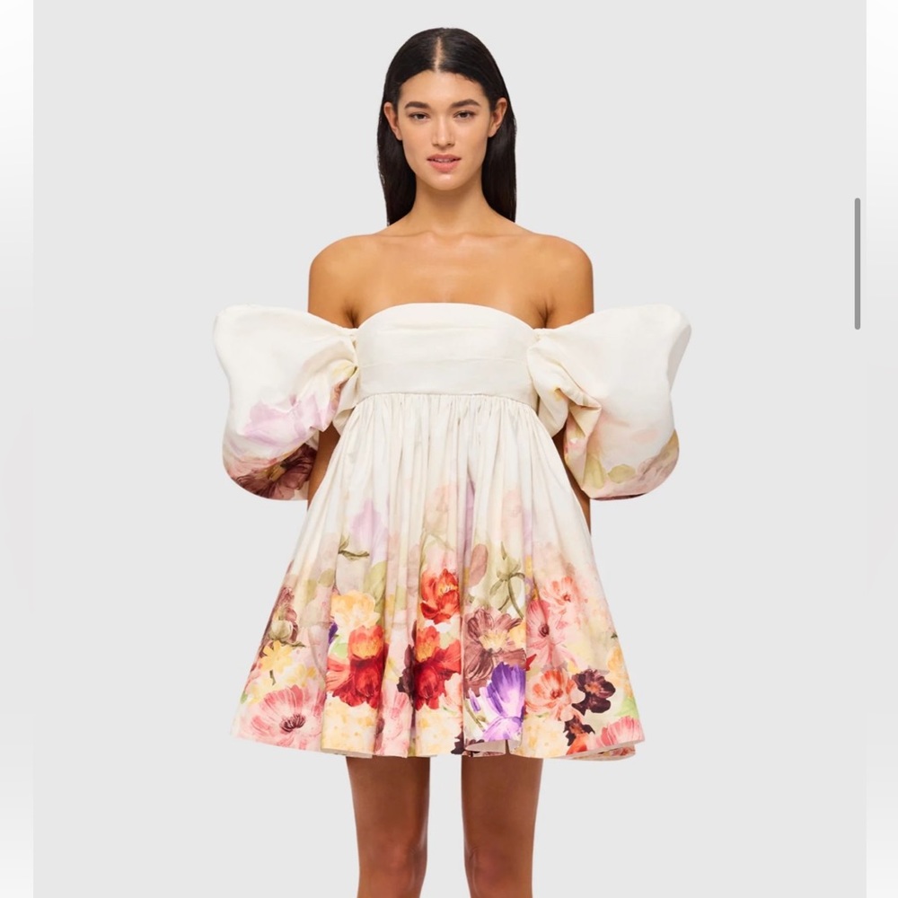 Floral Puff Sleeve Mini Dress